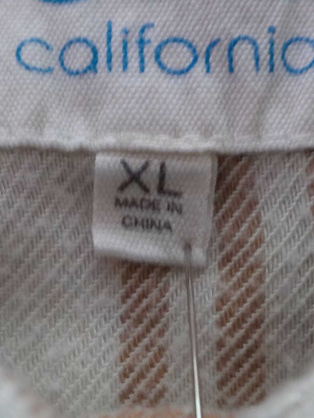 C&C CALIFORNIA Flannel Shirt Collared Button-Up White w/Tan Plaid NWOT XL - Picture 7 of 11